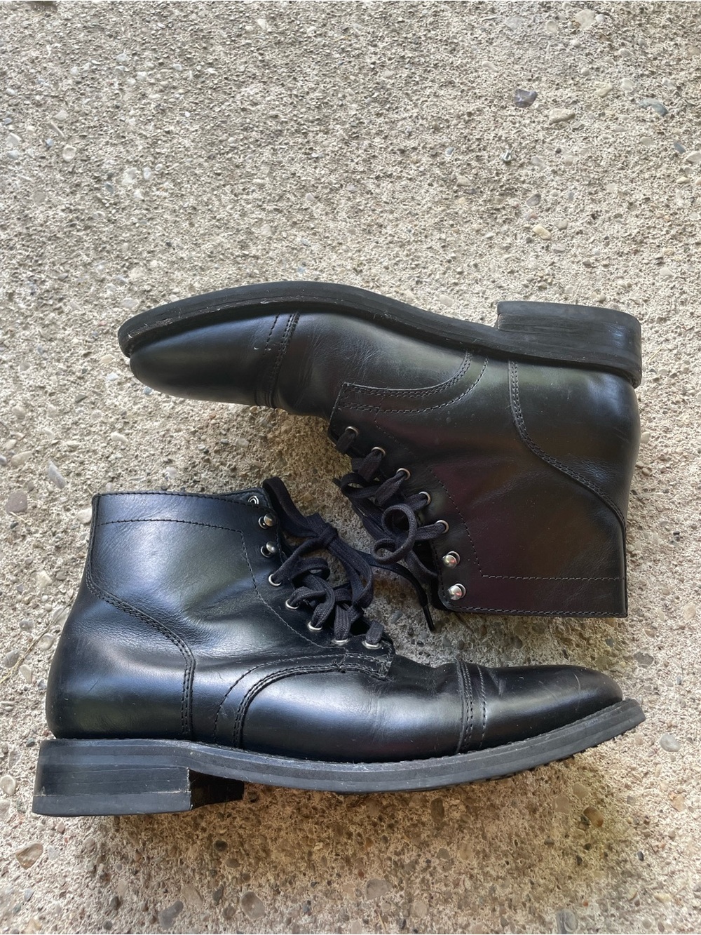 Thursday Boot Co Captain Black Leather Lace Up Cap Toe Boots
Mens 10.5 US